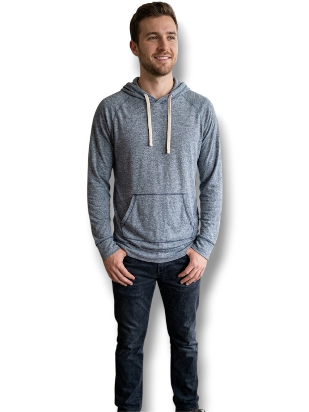 American Eagle Hoodie Blue Gray Men’s XL Standard Fit Cotton Pullover
